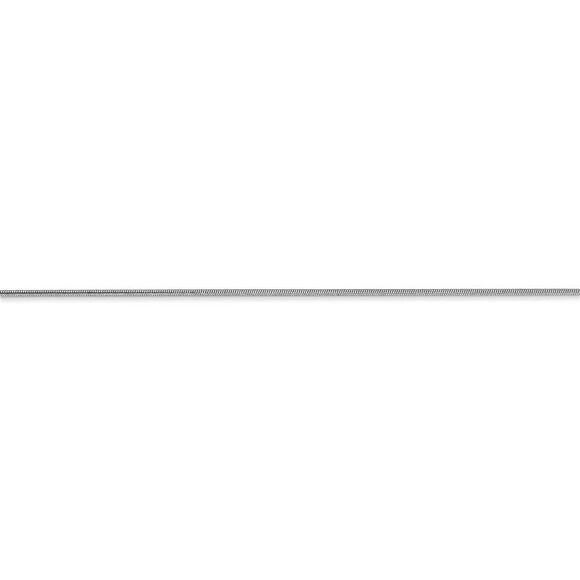 0.8mm, 14k White Gold, Round Snake Chain Anklet, 9 Inch